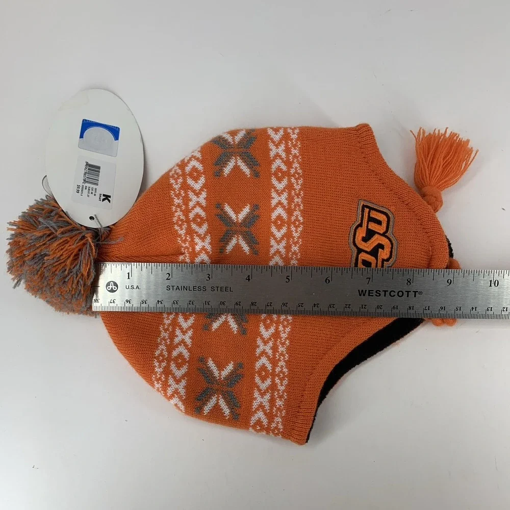 OSU Toboggan Beanie Kids Collection Oklahoma State Cowboys Orange Pom Hat Cap